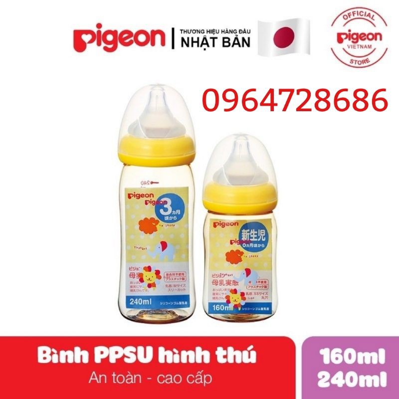 Bình Sữa Pigeon Nội Địa Nhật 160ml/240ml