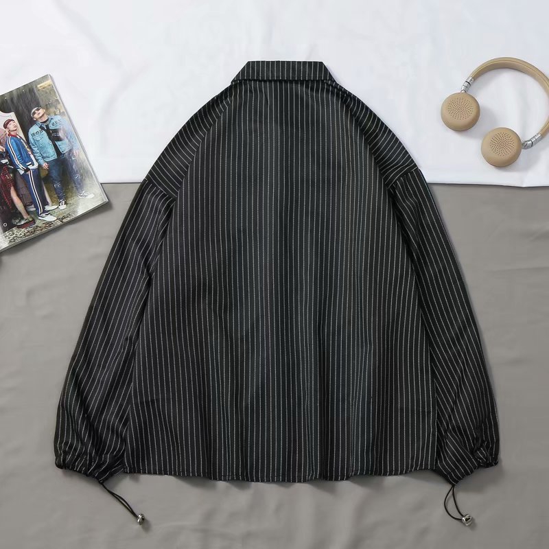 New real shot fashion pinstripe simple design casual long sleeve shirt | BigBuy360 - bigbuy360.vn