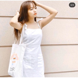 đầm trắng dây thắt nơ