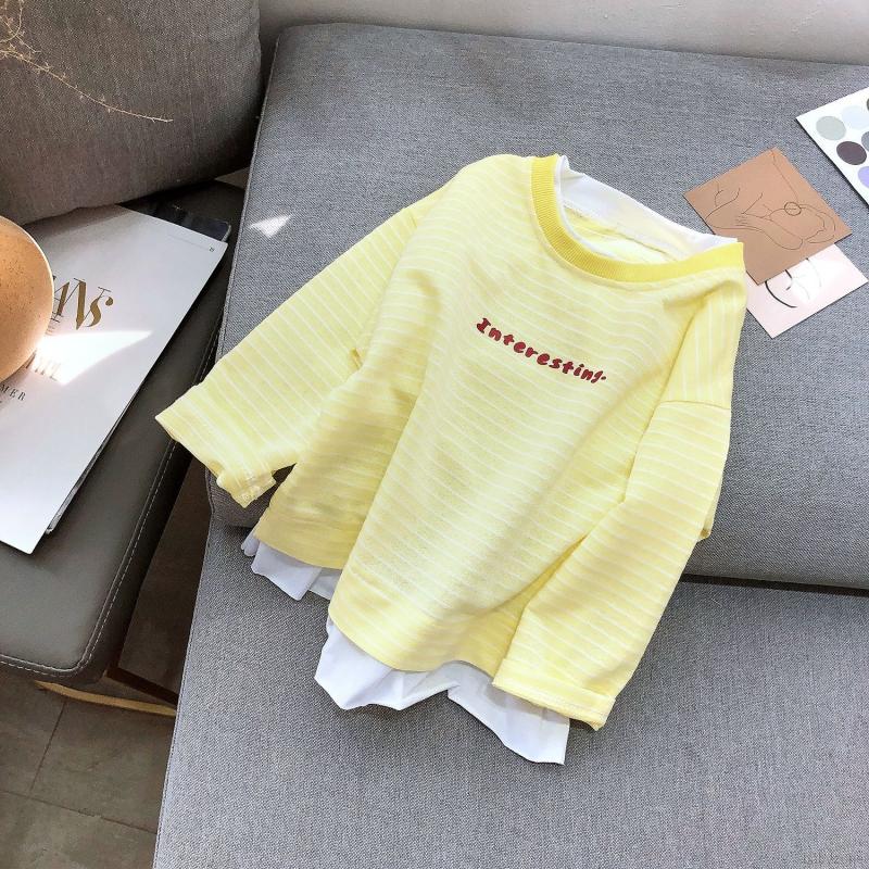 Áo Sweater Giả Hai Lớp Tay Dài In Họa Tiết Xinh Xắn Cho Bé Gái