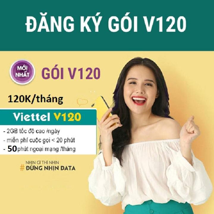 SIM 3G, 4G VIETTLE V120 FREE 62GB/THÁNG, NỘI MẠNG THẢ GA, 50 PHÚT NGOẠI MẠNG THA HỒ KẾT NỐI