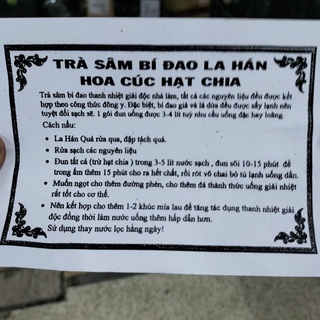 Set Trà Sâm Bí Đao La Hán Hoa Cúc Hạt Chia ( Nâu 5 Lít Nước)