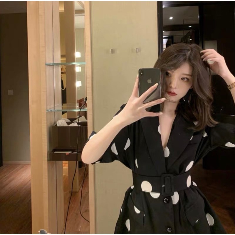 ĐẦM BI CỔ VEST KÈM BELT | BigBuy360 - bigbuy360.vn