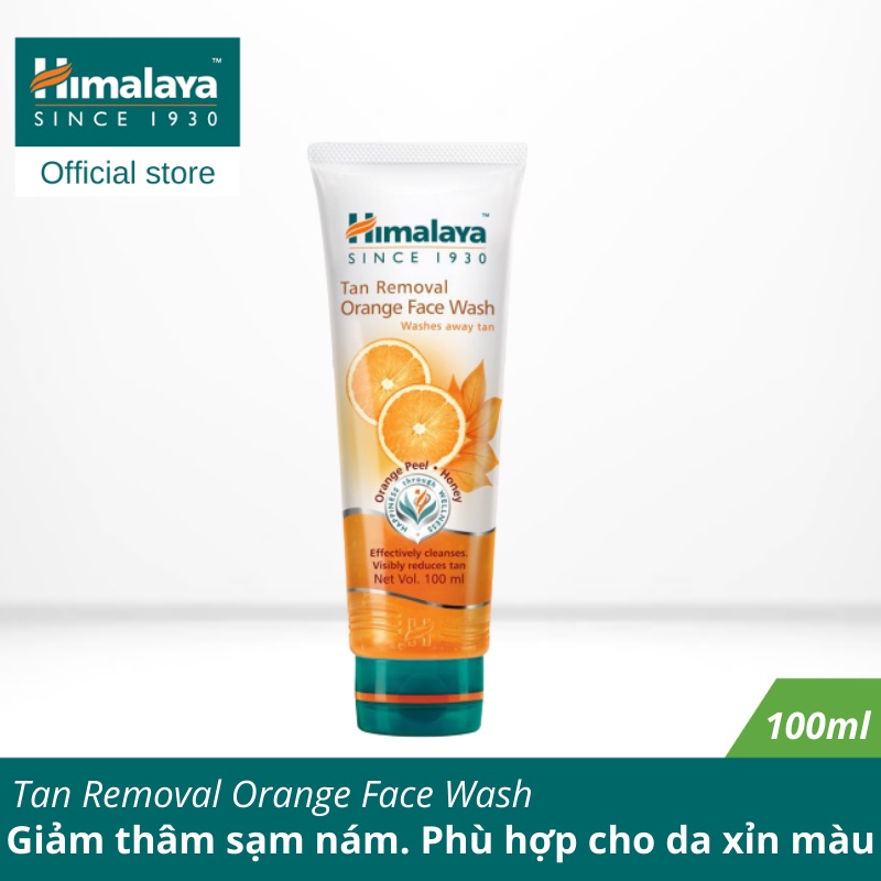 Sữa rửa mặt cam mật ong loại bỏ sạm nám Himalaya Tan Removal Orange Face Wash 100ml