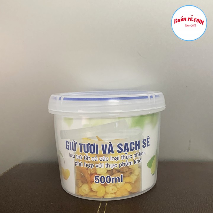 Hộp nhựa tròn Song Long Plastic 500ml/ 1000ml lưu trữ thực phẩm trữ đông ( Ms: 2408/2512) _00316/01220_ Buonrecom