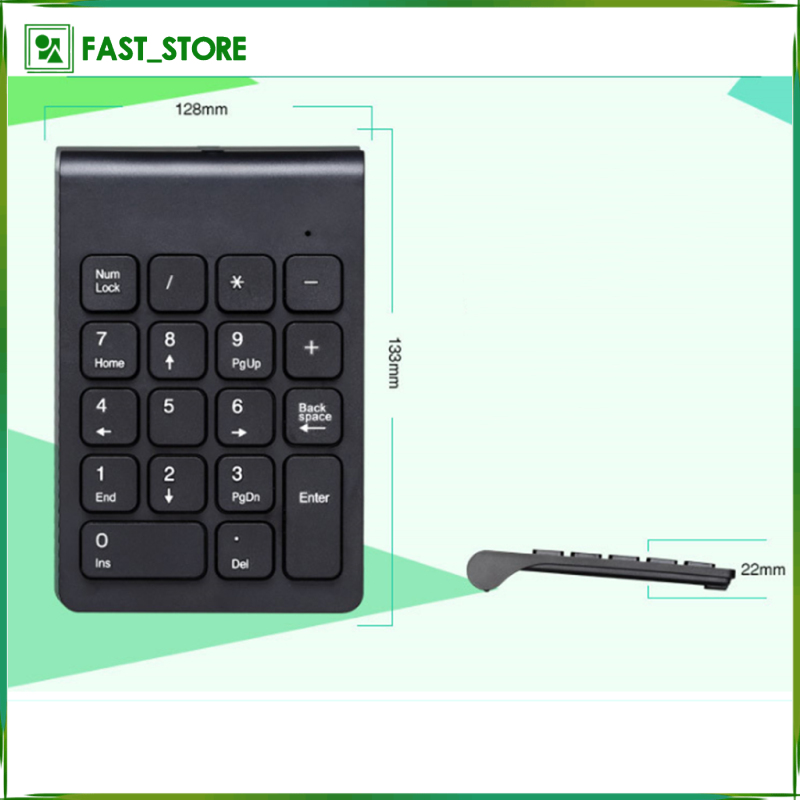 Bàn Phím Số Mini Không Dây 2.4ghz 18 Phím Cho Laptop / Pc | BigBuy360 - bigbuy360.vn