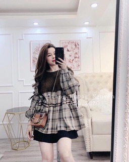 Áo len pha kẻ cực kute