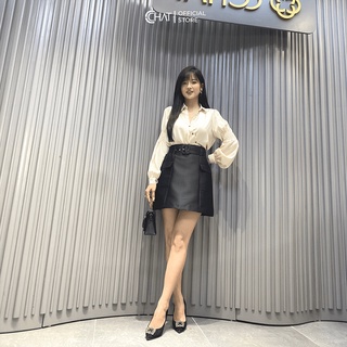 Chân váy A cạp cao 2 túi CChat Clothes