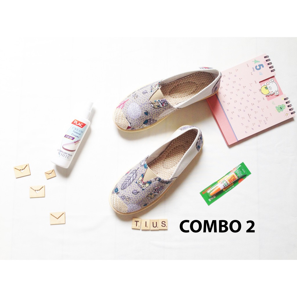 [COMBO RẺ NHẤT] GIÀY SLIP ON, GIÀY LƯỜI HÌNH THÚ + CHAI TẨY TRẮNG GIÀY DÉP + KEO DÁN GIÀY SIÊU CHẮC SUPER GLUE