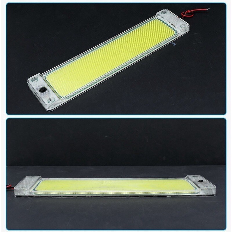 Thanh đèn 84/108 LED COB ánh sáng trắng kèm công tắc gắn trần nhà trang trí nội thất xe hơi tiện dụng