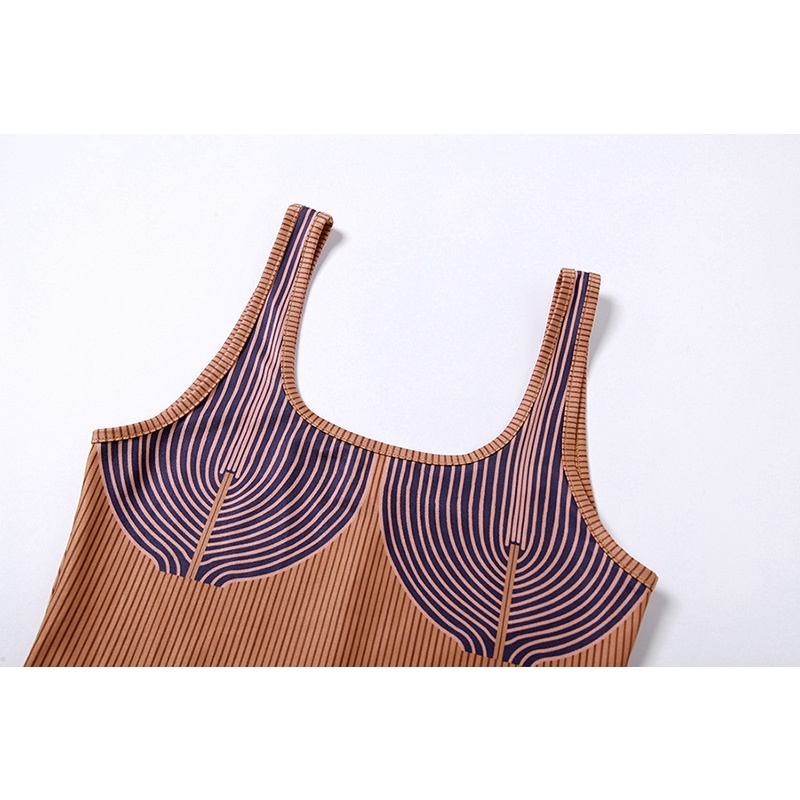 Bộ Áo Liền Quần Hai Dây Kẻ Sọc Quyến Rũ Cho Nữ