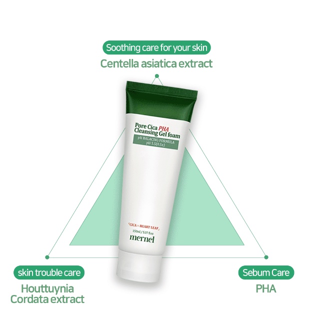 Ateez x mernel Pore Cica PHA Cleansing Gel foam150ML | A or B card gift Dispatch Randomly