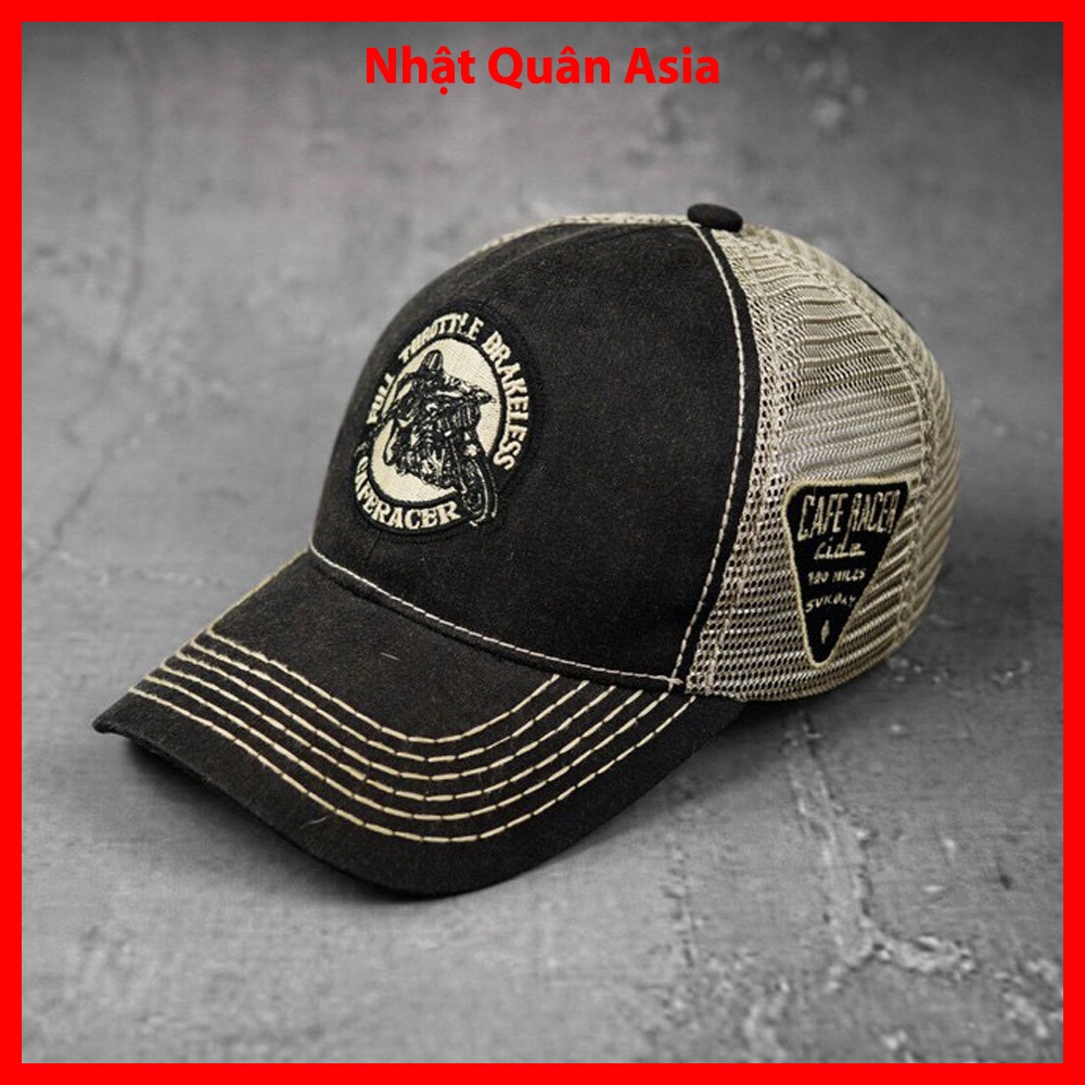 Mũ nón kết lưỡi trai Cafe Racer Vintage phối lưới cao cấp form đẹp cá tính