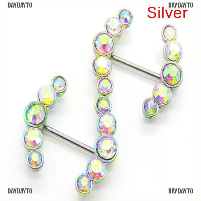 [DAYDAYTO] Khuyên Xỏ Nhũ Hoa Cơ Thể Bằng Thép Pha Lê Quyến Rũ