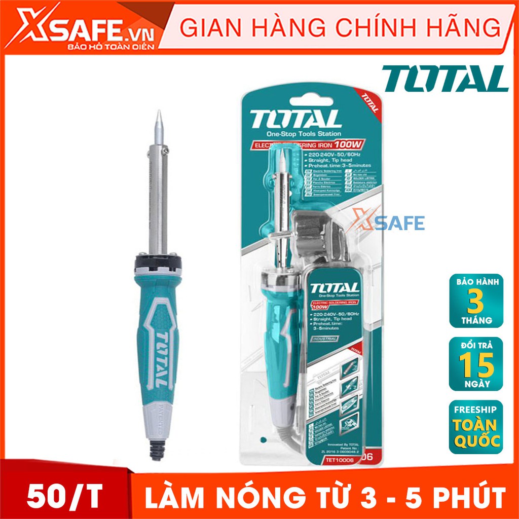 Mỏ hàn chì TOTAL điện áp 220-240V Hàn nhiệt cầm tay làm nóng từ 3-5ph, bảo hành chính hãng 3 tháng