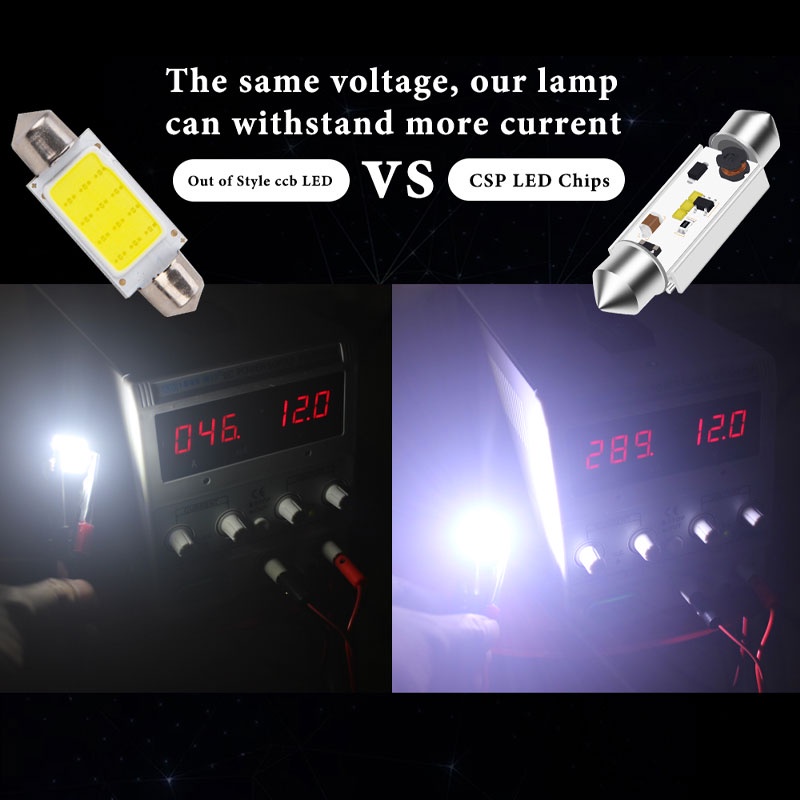 1 Đèn LED CANBUS C5W 12V-24V CSP Blub 31mm 36mm 39mm 41mm Gắn Trần Xe Hơi
