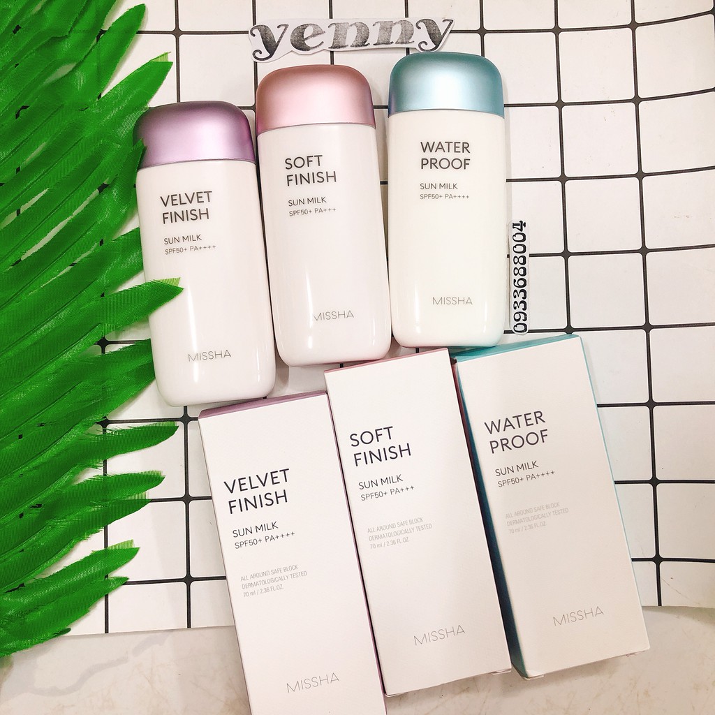 Kem Chống Nắng Dạng Sữa Missha Waterproof Sun Milk SPF50+ / PA++++ 70ml