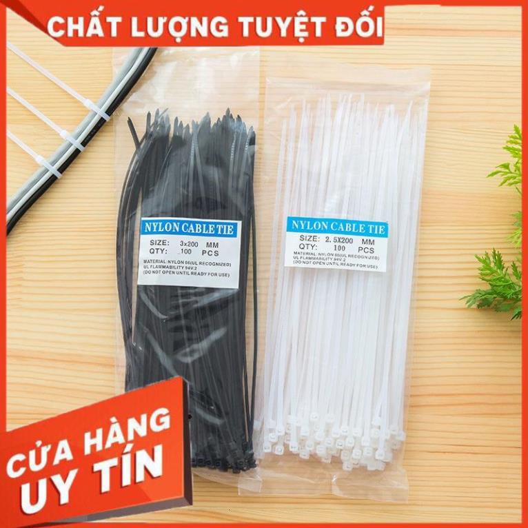 (Video Clip)  Dây Rút Nhựa Màu Trắng, Dây Thít Nhựa Chắc Chắn, Bên Cứng (100 Sợi)