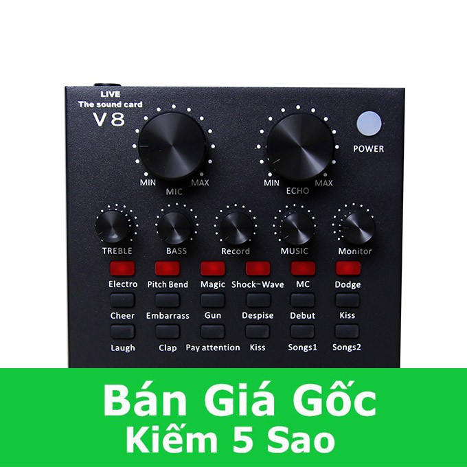 Thiết Bị Thu Âm Livestream Sound Card V8 Autotune bản quốc tế có Bluetooth cực hay