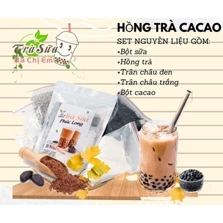 💖💖 Set Trà Sữa Trân Châu Socola Thơm Ngon, Béo Ngậy - Hồng Trà Cacao Trân Châu Đen Đậm Vị