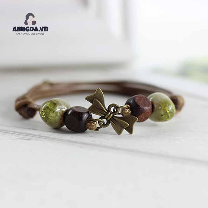 ✨✨Vòng Tay Phối Hạt Gốm Sứ Phong Cách Vintage Thời Trang