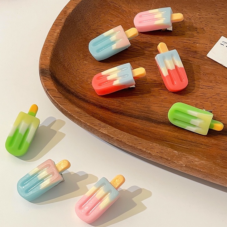 Kẹp Tóc Hình Cây Kem Bằng Acrylic Dễ Thương Cho Bé