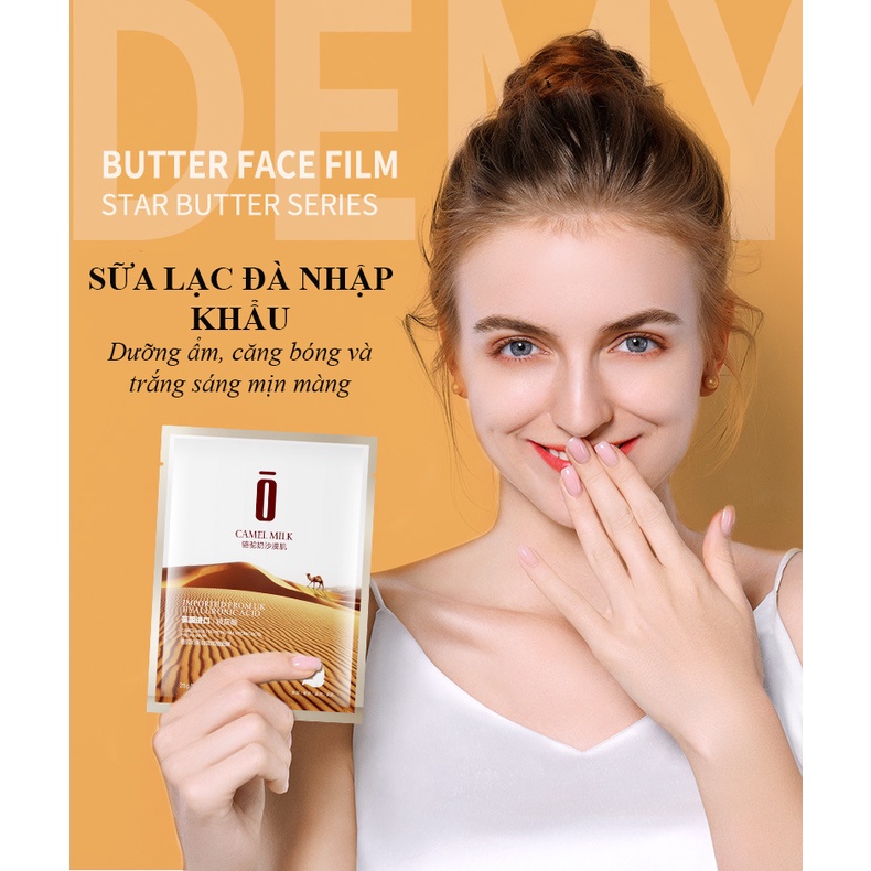 Mặt nạ Sữa lạc đà Hyaluronic Protein dưỡng ẩm sáng da giảm thâm Demyself, mặt nạ nội địa Trung cao cấp