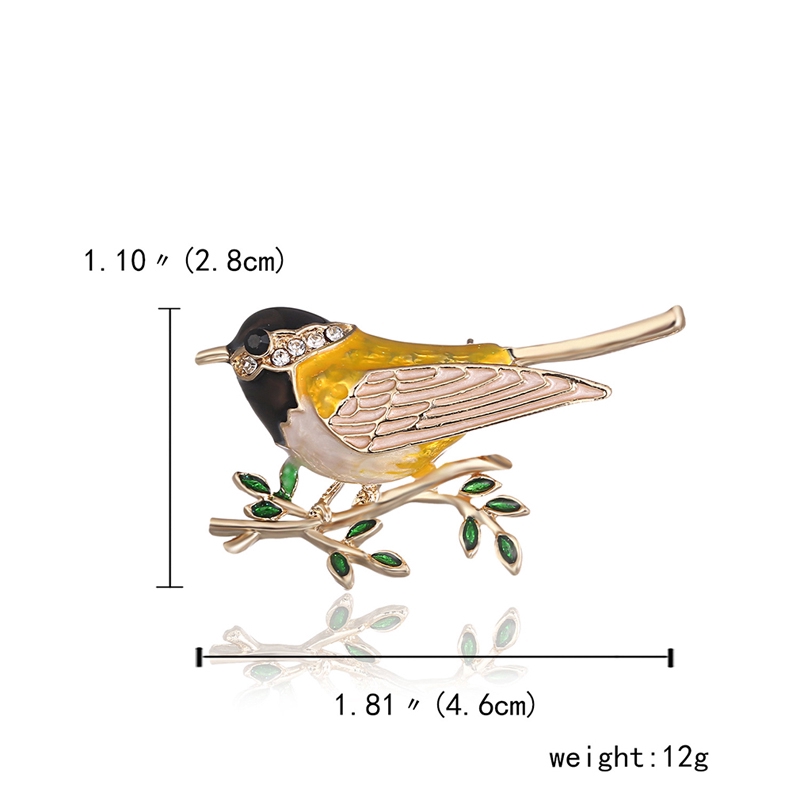 Trâm cài hình chim vàng anh bằng đá thời trang