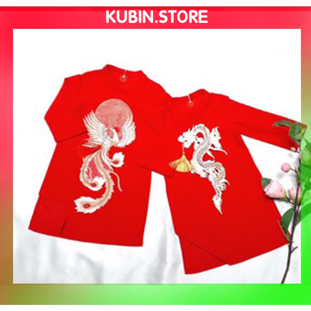 Áo dài cách tân trẻ em áo dài cặp cho bé trai bé gái 2 3 4 5 6 7 8 9 tuổi KUBIN STORE