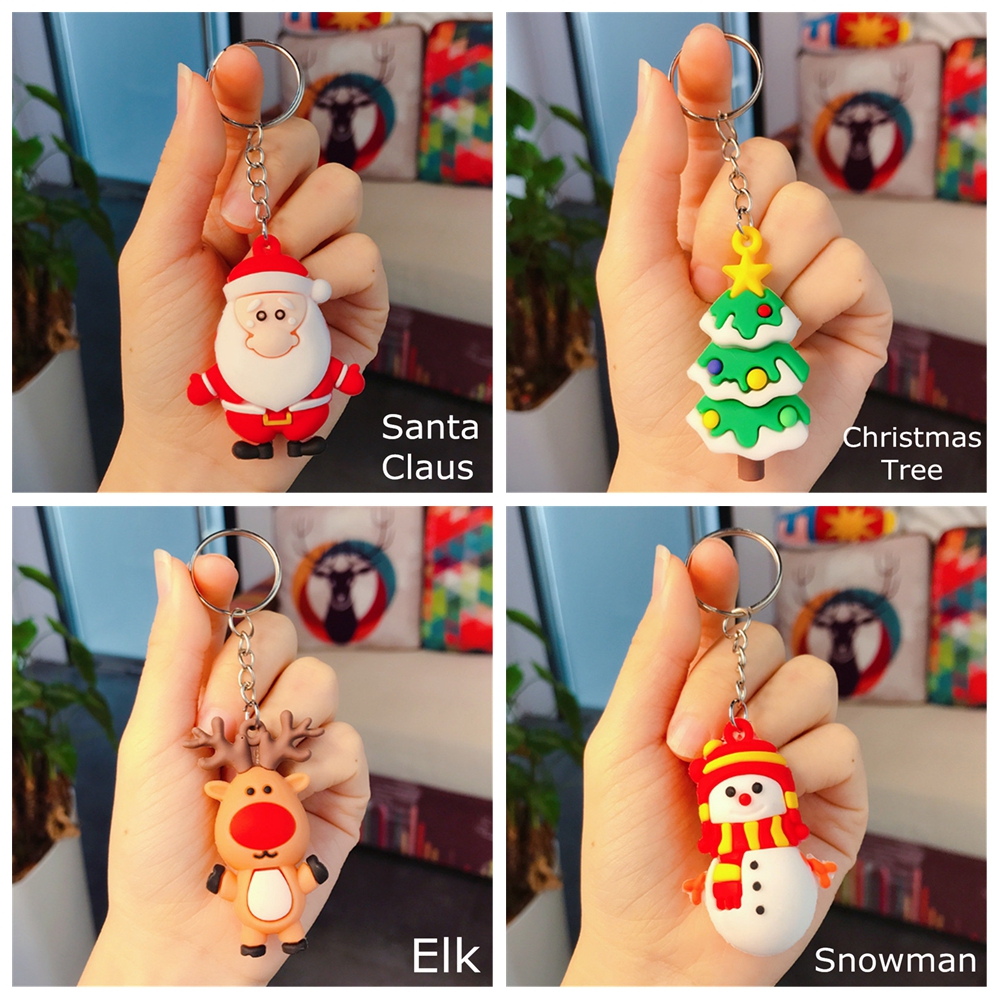 Móc Chìa Khóa Hình Cây Thông Giáng Sinh Mềm Mại Dễ Thương