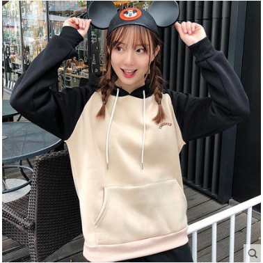 Hoodie ulzzang áo hoodie nữ đẹp nỉ bông raglan có mũ áo nỉ dài tay dáng rộng cam đất xanh kiểu hàn quốc | BigBuy360 - bigbuy360.vn