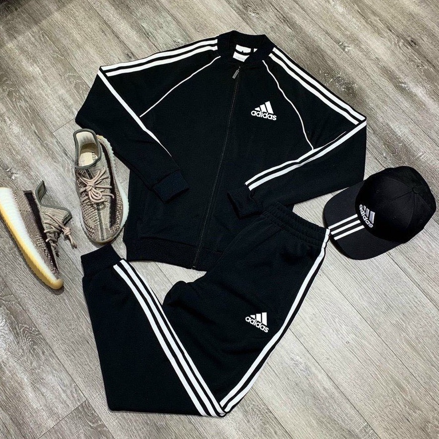 Bộ thể thao adidas nam nữ dài tay thu đông, quần áo thể thao ba sọc nam nữ logo in đồ cao cấp 3 màu cơ bản