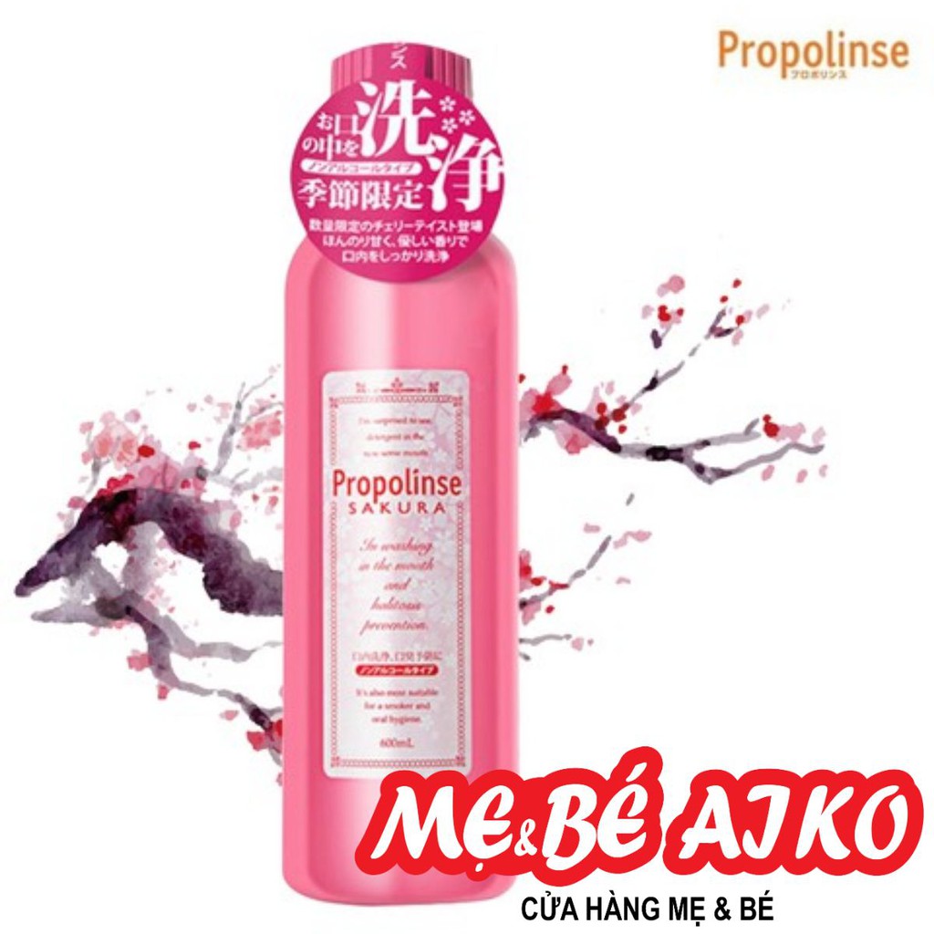 [HCM] Nước Súc Miệng Propolinse Hoa Anh Đào Sakura 600ml - Màu Hồng