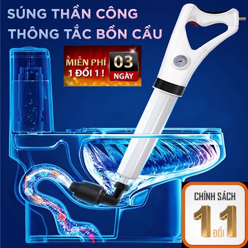 𝑴𝑨́𝒀 Đ𝑨̂̉𝒀 𝑲𝑯𝑰́ 𝑵𝑬́𝑵  Dụng cụ Thông Tắc Bồn Cầu, Áp Suất Nén Tới 8kg