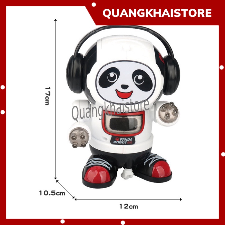 Robot Panda chiếu sáng biết hát nhảy Rô bốt Gấu Trúc Dance hiệu ứng đèn Led đẹp mắt tặng kèm pin và cán đèn trung thu