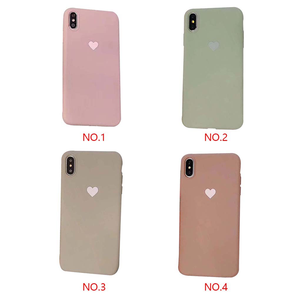 Ốp điện thoại silicon màu trơn họa tiết trái tim nhỏ xinh xắn cho iPhone 6 6s plus 7 8 plus X XS XR | BigBuy360 - bigbuy360.vn