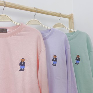 Áo sweater thêu Gấu 3 màu hình thật