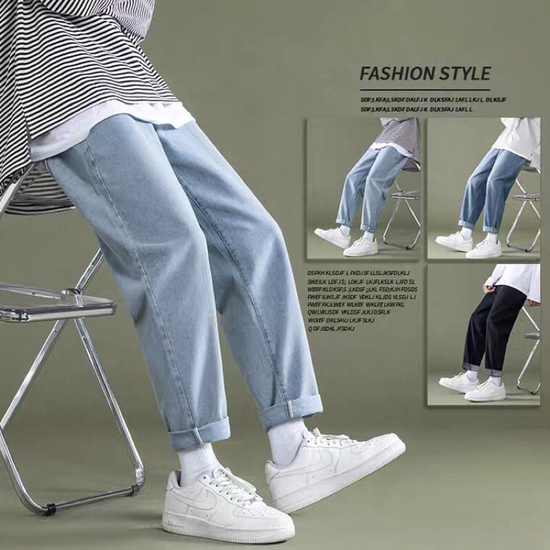 Quần Jeans, baggy jean đen nam ống suông, rộng, hottrend 2021 | BigBuy360 - bigbuy360.vn