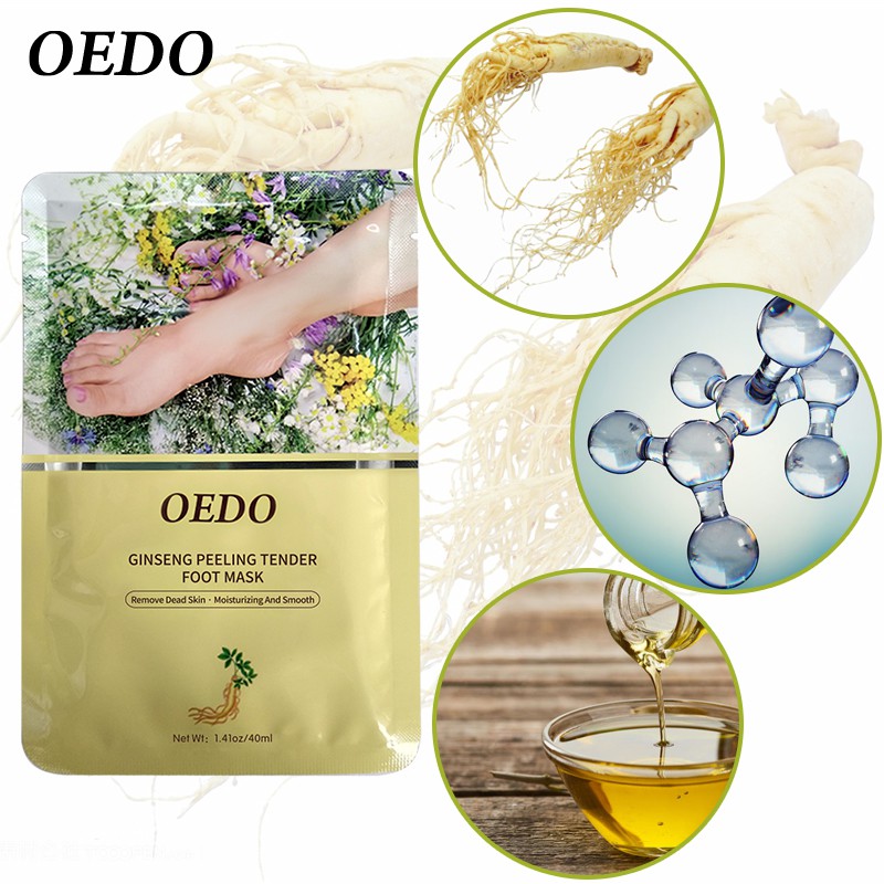 Set 2 mặt nạ ủ da chân OEDO thành phần tự nhiên loại bỏ lớp da khô cứng làm sáng da chân