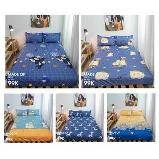 Bộ Ga Giường Cá Voi 💥FREESHIP💥 Ga Gối Cotton - Ga Trải Giường Thiết Kế Mịn Decor