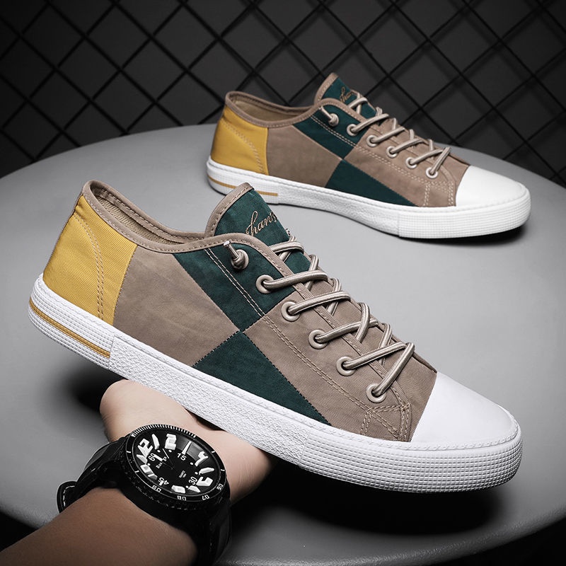 Giày Lười Vải Canvas Phối Lụa Lạnh Thoáng Khí Thời Trang Xuân Hè 2022 Mới Cho Nam