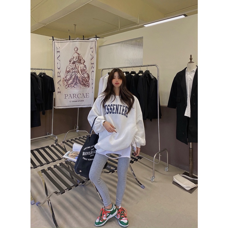 Porozi  Áo sweater nữ  dáng rộng in chữ cá tính thời trang