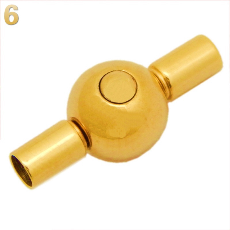 Dây da có gắn khóa thép không gỉ hình tròn/trái tim màu vàng sáng tạo