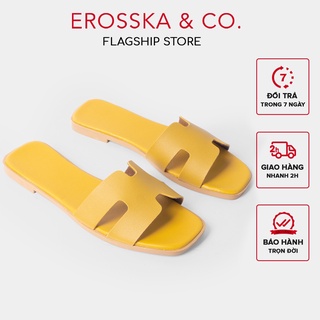 Erosska - Dép đi biển thời trang Erosska 2022 quai chữ H màu vàng - DE036