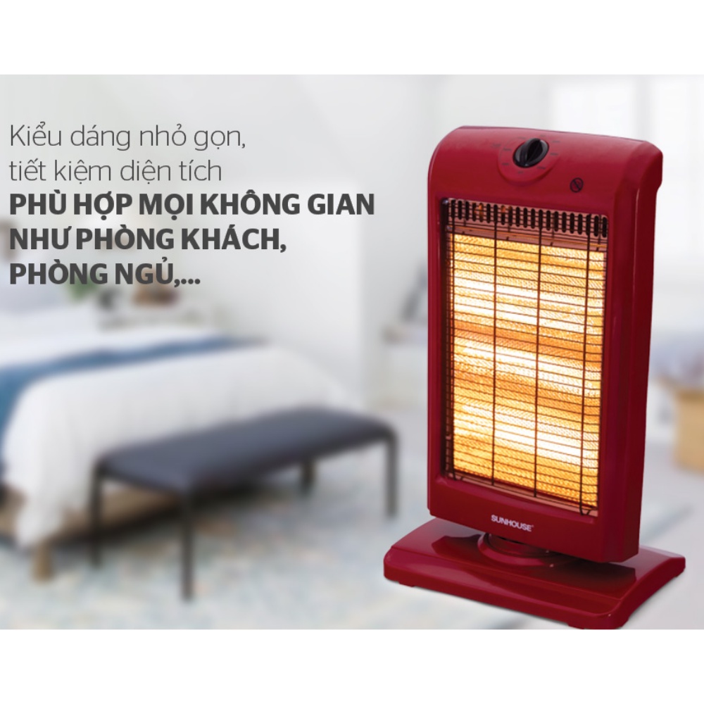 Quạt Sưởi Sunhouse halogen 3 bóng SHD7016 - Máy Sưởi Ấm Phòng Ngủ , Đèn sưởi điện hồng ngoại - Bảo hành 2 năm