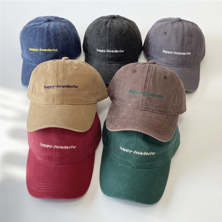 Mũ lưỡi trai ❤️ Nón kết thêu chữ Happy H phong cách Ulzzang form unisex nam nữ