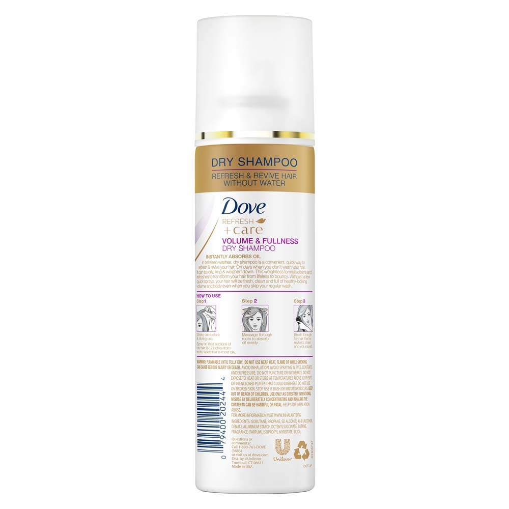 Dầu gội khô dạng xịt Dove Refresh + Care Dry Shampoo Volume &amp; Fullness 141g (Mỹ)