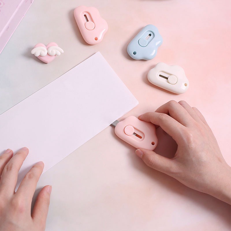 Dao Rọc Giấy Mini Hình Đám Mây Cute Xinh Xắn Dao Dọc Giấy Khui Hàng Unboxing Chân Thú Ngộ Nghĩnh