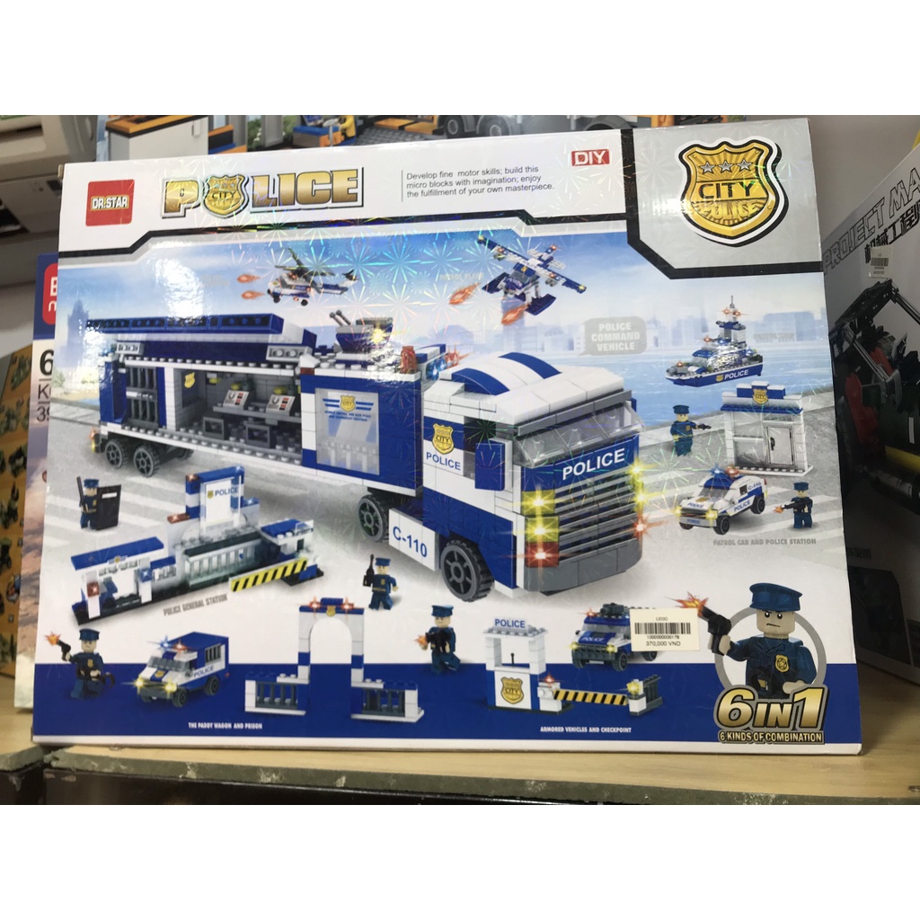 BỘ ĐỒ CHƠI XẾP HÌNH CẢNH SÁT, Lắp Ghép Oto, Robot, Lắp Ráp Xe Swat, Trực Thăng, Máy Bay