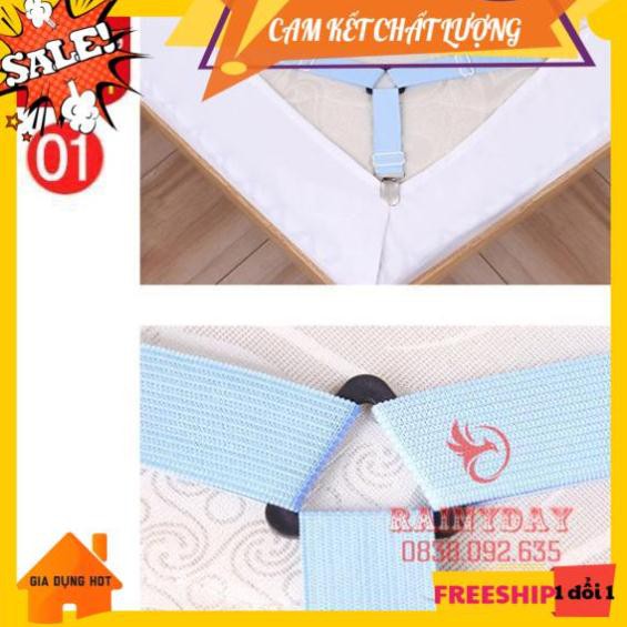 Bộ kẹp ga giường - kẹp drap giường nệm giữ cố định chống xê dịch tụt góc [ Combo 4 dây ]